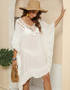 Cutout Ruffled Half Sleeve Cover-Up