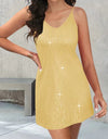 Full Size Sequin V-Neck Mini Cami Dress