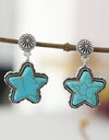 Artificial Turquoise Alloy Star Earrings