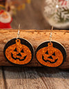 PU Leather Pumpkin Earrings