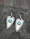 Alloy Turquoise Heart Dangle Earrings