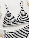 Striped V-Neck Two-Piece Swim Set