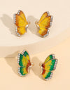 2 Piece Rhinestone Alloy Butterfly Stud Earrings