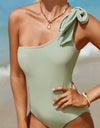 Tied One Shoulder One-Piece Swimwear