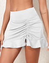 Ruched Elastic Waist Swim Skirt