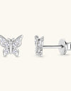 Moissanite 925 Sterling Silver Butterfly Stud Earrings