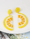 Alloy Beaded Orange Shape Earrings