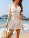 Openwork V-Neck Cap Sleeve Cover-Up