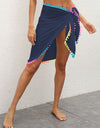 Rainbow Pompom Trim Swim Skirt