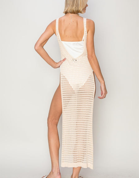 HYFVE Crochet Backless Cover Up Dress