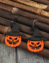 Wooden Pumpkin Shape Earrings