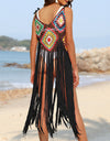 Fringe Spaghetti Strap Cover-Up