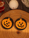 PU Leather Pumpkin Earrings