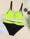 Contrast Sweetheart Neck Bikini Set