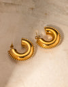 Zircon Stainless Steel C-Hoop Earrings