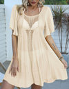 Openwork Flutter Sleeve Cover-Up Dress