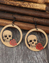 Wooden Cutout Skeleton Earrings