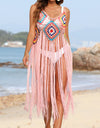 Fringe Spaghetti Strap Cover-Up