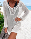 Openwork Tie Neck Cover-Up