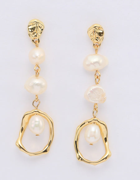 Gold-Plated Freshwater Pearl Earrings