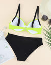 Contrast Sweetheart Neck Bikini Set