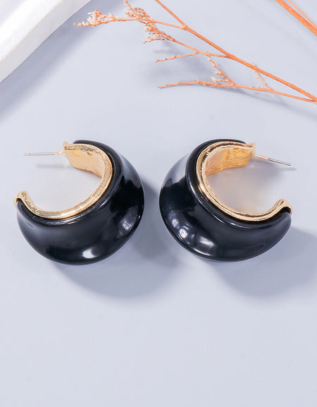 Alloy Drip Oil C-Hoop Earrings