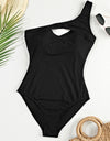 Cutout One Shoulder Sleeveless One-Piece Swimwear