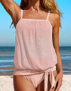 Square Neck Spaghetti Strap Tankini Set