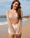 Openwork Long Sleeve Cover-Up