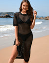 Slit Openwork Round Neck Cover-Up