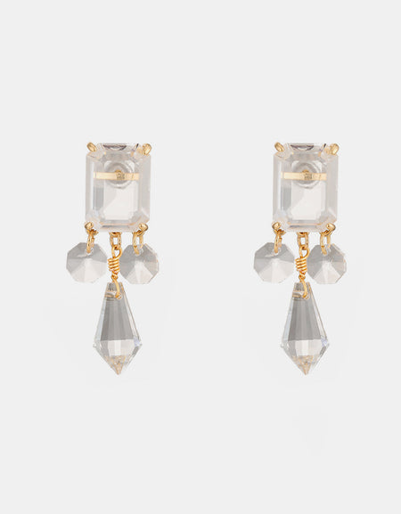 Alloy Glass Dangle Earrings