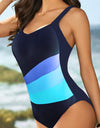 V-Neck Sleeveless Printed One-piece Swimwear