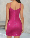 Full Size Sequin V-Neck Mini Cami Dress