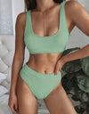 Scoop Neck Wide Strap Two-Piece Swim Set