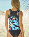 Printed Wide Strap Tankini Set