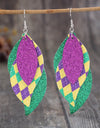 PU Leather Leaf Dangle Earrings