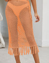 Fringe Openwork High Waist Swim Skirt