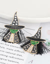 Witch Rhinestone Alloy Earrings