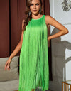 Sleeveless Round Neck Fringe Dress