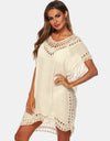 Cutout V-Neck Short Sleeve Cover-Up