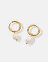 Gold-Plated Titanium Steel Pearl Earrings