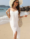 Slit Scoop Neck Wide Strap Cover Up