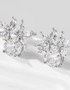 Zircon 925 Sterling Silver Flower Stud Earrings