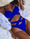 Crisscross Halter Neck Bikini Set