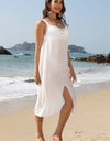 Slit Scoop Neck Wide Strap Cover Up