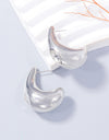 Alloy Rhinestone C-Hoop Earrings