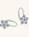 1.2 Carat 925 Sterling Silver Moissanite Flower Huggie Earrings