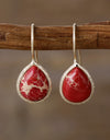 Copper Natural Stone Teardrop Shape Earrings