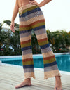 Drawstring Cutout Contrast Swim Pants