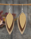 PU Leather Leaf Shape Earrings